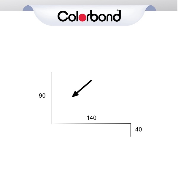 Apron Flashing - Klip Lok - 140mm - (90x140x40) COLORBOND® logo