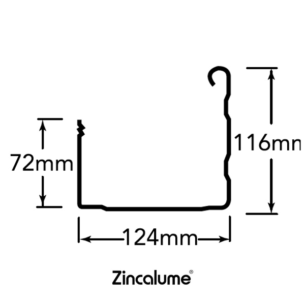 DO NOT USE ZINCALUME® Trimline Gutter logo
