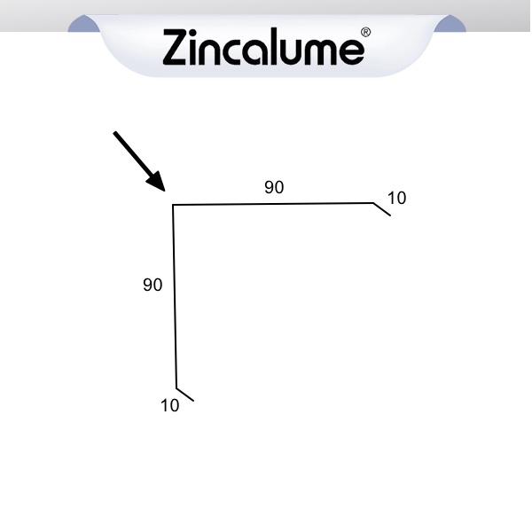 Corner Capping Flashing - (10x90x90x10) ZINCALUME® logo